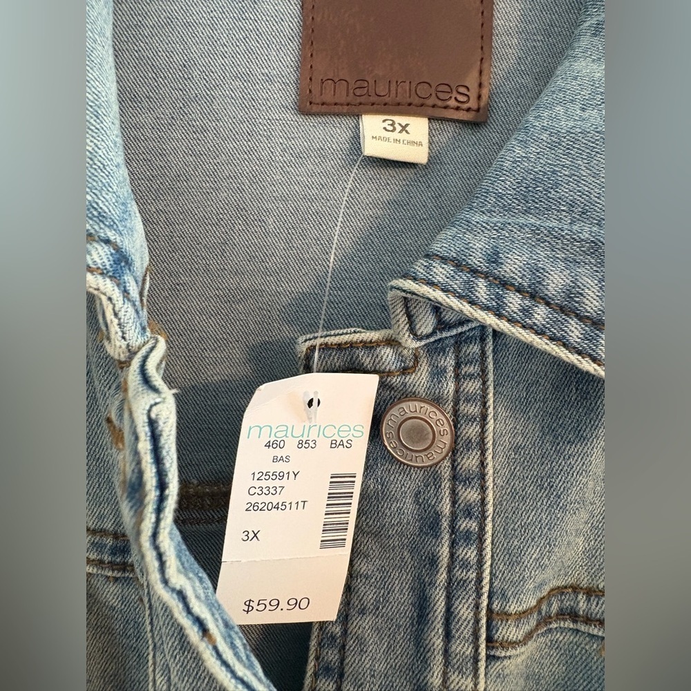 Maurices Belted Denim Trench Jacket NWT Womens 3X - Picture 7 of 10
